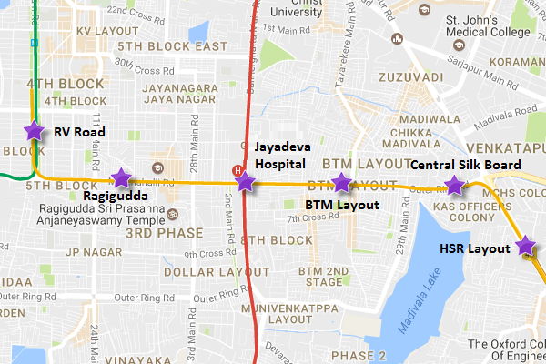 hsr layout bangalore map Hcc Urc Jv Lowest Bidder For Bangalore Metro S Rv Rd Hsr Layout hsr layout bangalore map