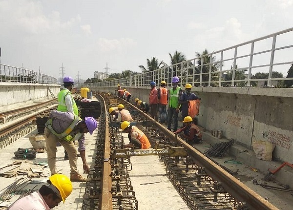 Track Installation Begins for Bangalore Metro’s Whitefield Extension