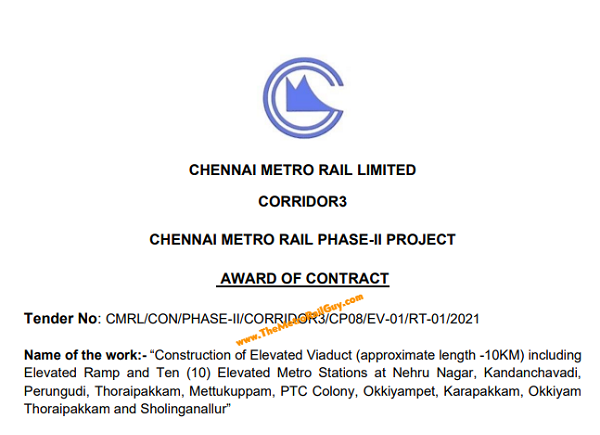 L&T Awarded Chennai Metro Line-3 OMR Section’s Contract