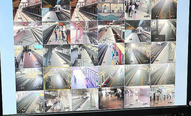 CCTV Cameras at Shastri Park metro station - photo: Economic Times, used under Creative Commons License (By 2.0) 