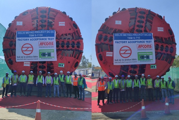 Afcons’ Delhi Metro Phase 4 TBMs S710 & S1134 Pass Factory Tests