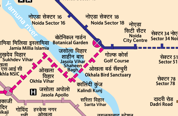 Route of Magenta Line to Noida's Botanical Garden station