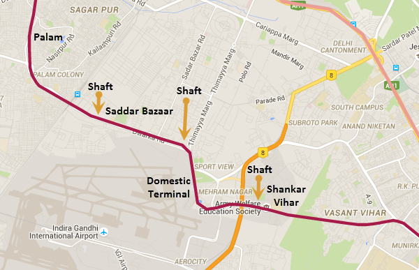 delhi palam airport map Tbt Delhi Metro Completes Palam Shankar Vihar Tunnels The delhi palam airport map