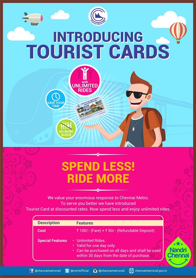Tourist Card advt - source from Chennai Metro