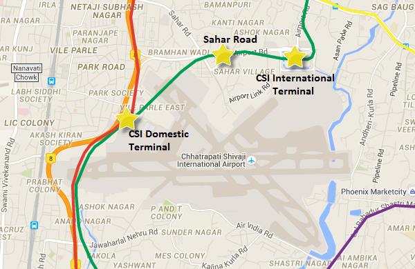 Location of 3 stations in Airport premises
