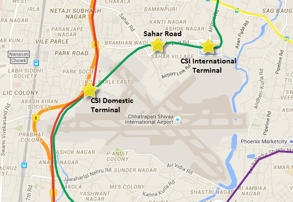 Location of 3 stations in Airport premises