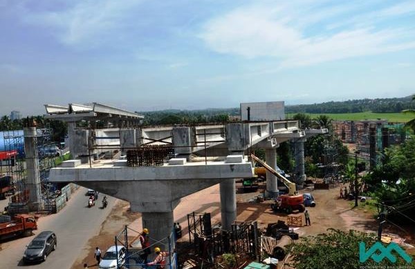 Line leading to the the Muttom Depot - Photo Copyright: Kochi Metro Rail