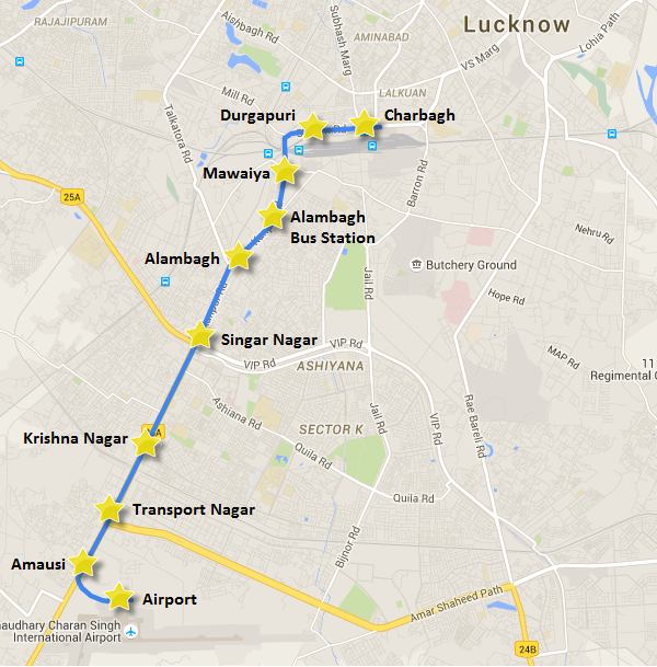 Lucknow Metro's 8.3 KM priority corridor + Transport Nagar-Airport stretch