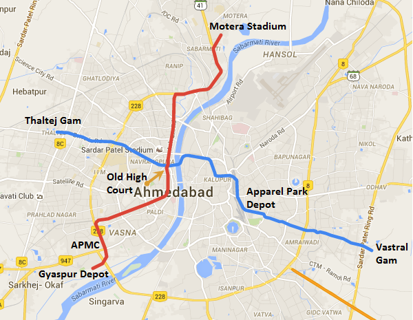 Map of Ahmedabad Metro