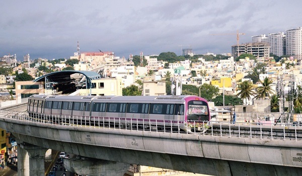 A Bangalore Metro train shot after Reach 2 was inaugurated on Nov 16 - Photo Copyright: New Indian Express