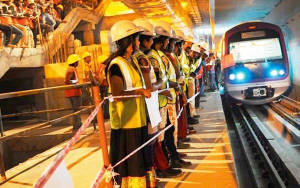 Trial runs flagged off on the underground section of Bangalore Metro's Purple line - Photo Copyright: Deccan Chronicle