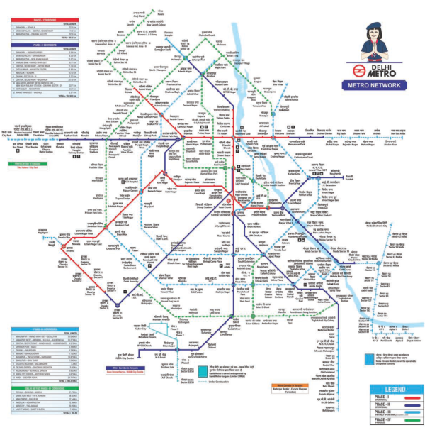 Delhi Metro Phase 4 Map - Source: DMRC - view large