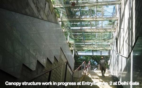One of the entrances to the Delhi Gate station is almost complete - Photo Copyright: DMRC