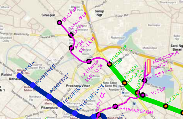 Siraspur Metro station's inclusion in DMRC's official map