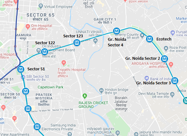 Noida Metro Map