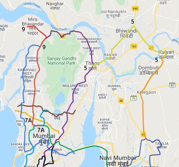 metro rail route mumbai