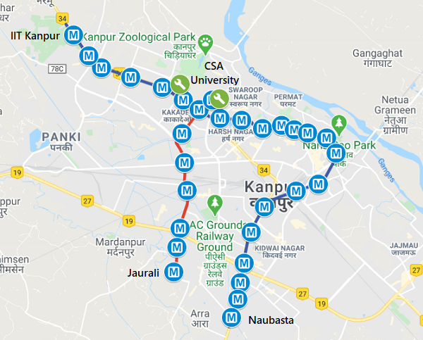 Kanpur Metro Map, Route Map Of Proposed Kanpur Map, 58% OFF