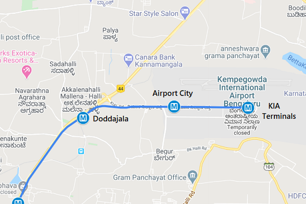 Map Of Bangalore Airport Bangalore Metro Airport Line's Stations to be At Grade at KIA The 