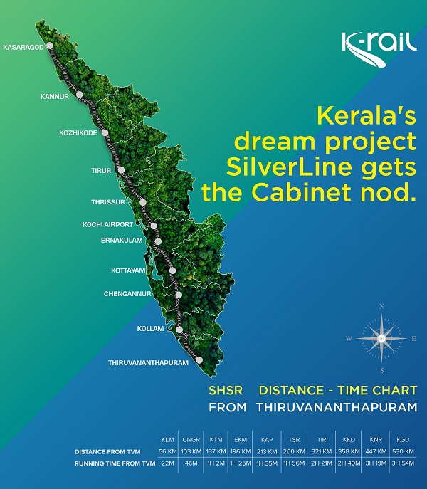 Kerala Govt Approves 530 KM Semi High-Speed Silver Line Project - The Metro Rail Guy
