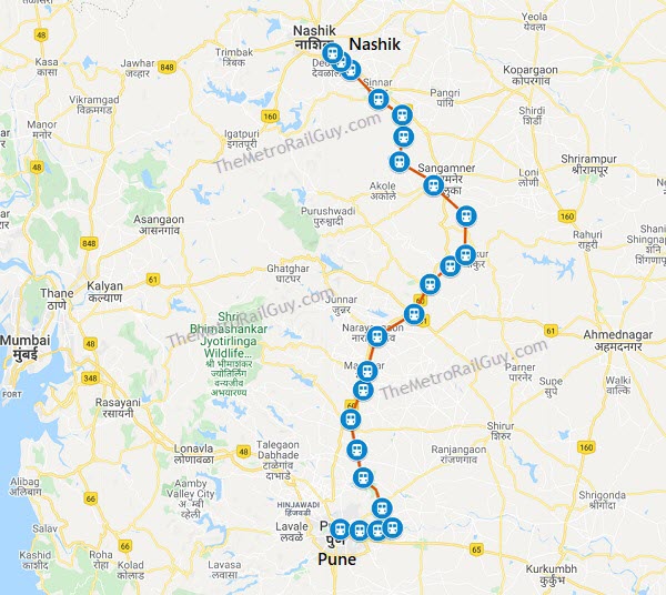 Pune To Varanasi Road Map Pune-Nashik Semi High-Speed Rail Gets Railways' In-Principle Approval - The  Metro Rail Guy