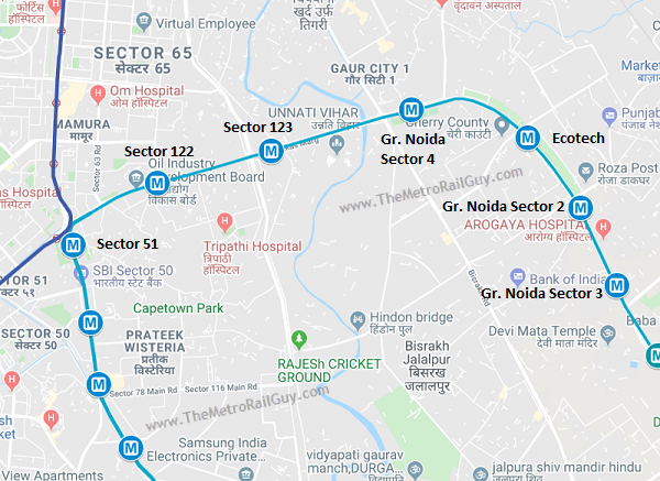 Noida Extension Proposed Metro Station News Current Station In The Word   NoidaMetroExtnMapNew 