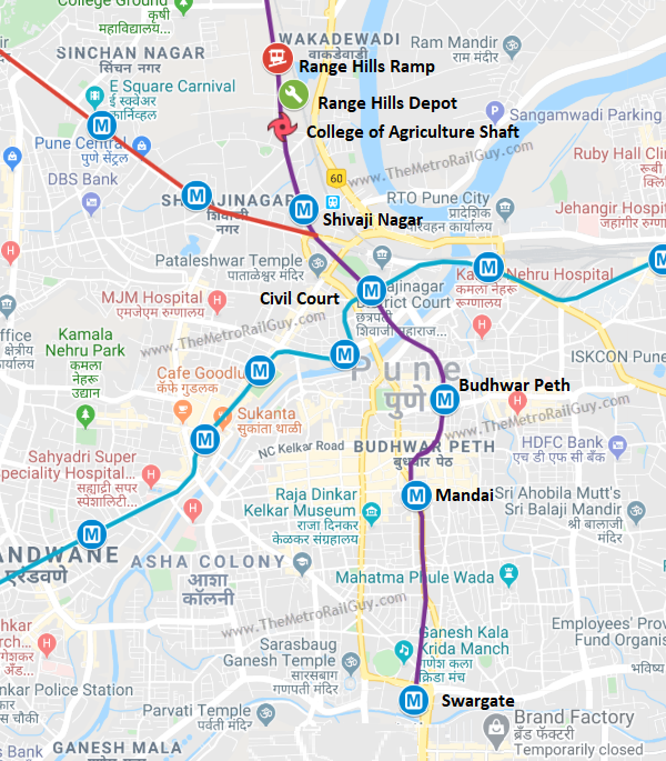 Pune Metro Map All Phase