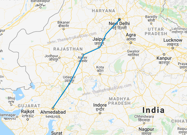 Delhi To Ahmedabad Map Nhsrcl Invites Survey & Gad Bids For Delhi – Ahmedabad Hsr - The Metro Rail  Guy