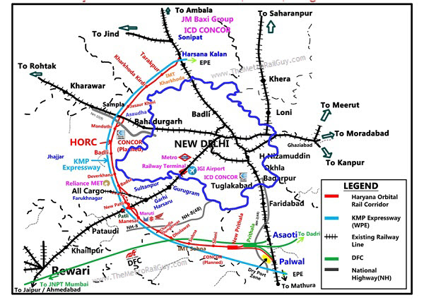 Central Govt. Approves 121 km Haryana Orbital Rail Corridor