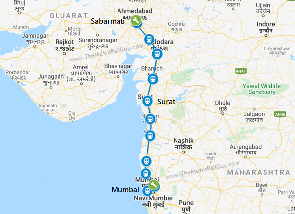 Mumbai Ahmedabad Highway Map L&T Wins Mumbai – Ahmedabad Hsr's Bridge Package P4 X & Y - The Metro Rail  Guy