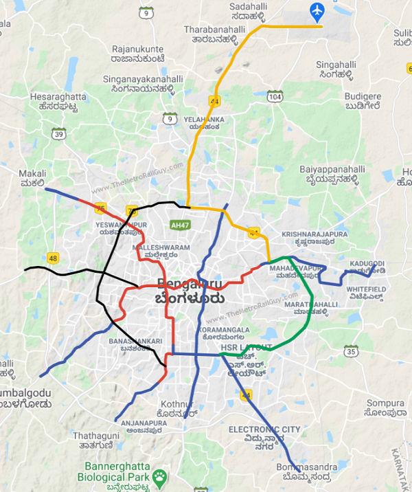 Bangalore Metro Route Map   BangaloreMetroPhase3Map 