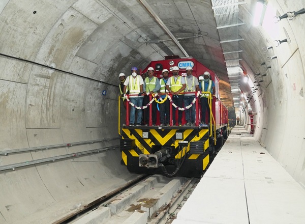 CMRL Runs Loco on Chennai Metro’s Phase 1 Extn to Wimco Nagar