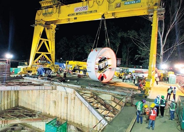 Afcons Begins Lowering Bangalore Metro’s TBM S1264 at RMS