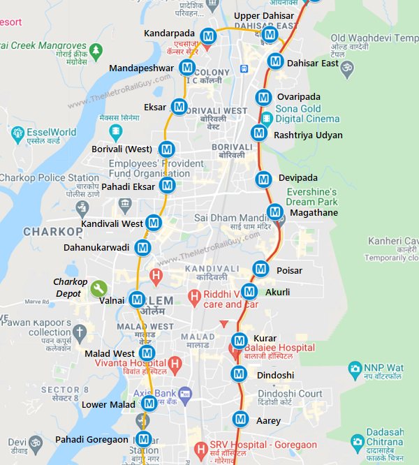 metro rail route mumbai