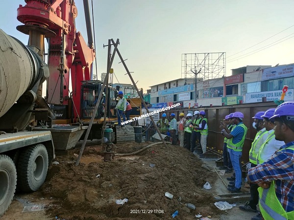 HCC-KEC Bores Chennai Metro Line-5’s 1st Test Pile