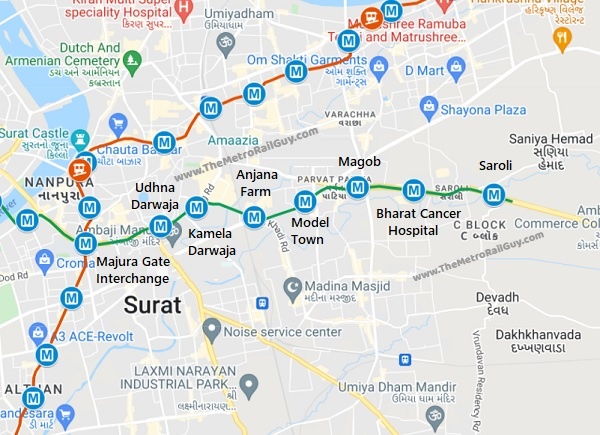 Udhna Darwaja Location Map Bids Invited For Surat Metro Line-2'S Final Package Cs6 - The Metro Rail Guy