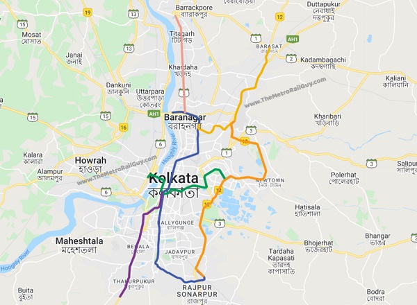Kolkata Metro’s Official Line Colours Published