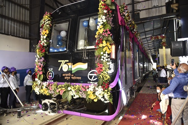 1st Pune Metro Train Built in India Unveiled by Titagarh