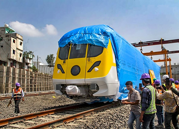 Indore Metro’s 1st Alstom Train Arrives at Gandhi Nagar Depot